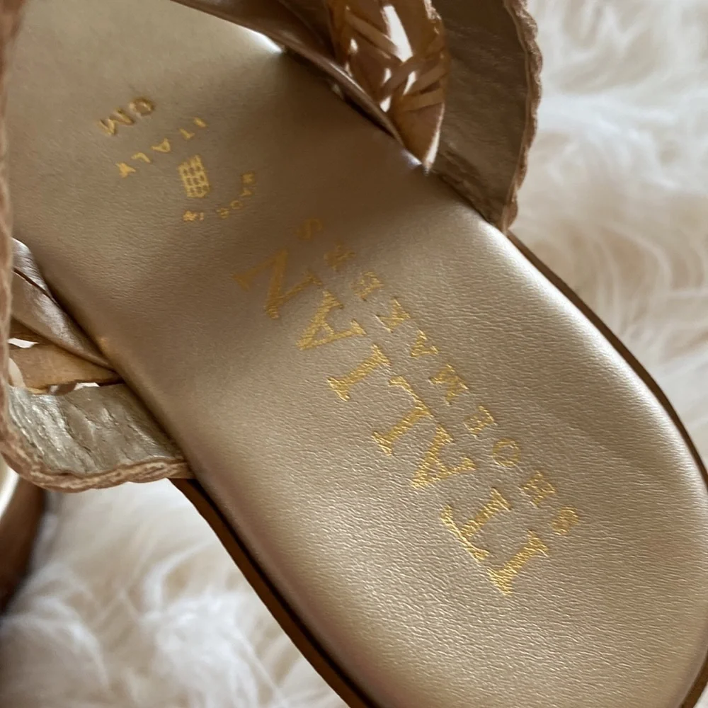 Italian Shoemakers Cream and Brown Wedges - Picture 12 of 16